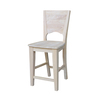 International Concepts Solid Back Counter Height Stool, 24" Seat Height, Unfinished S-482